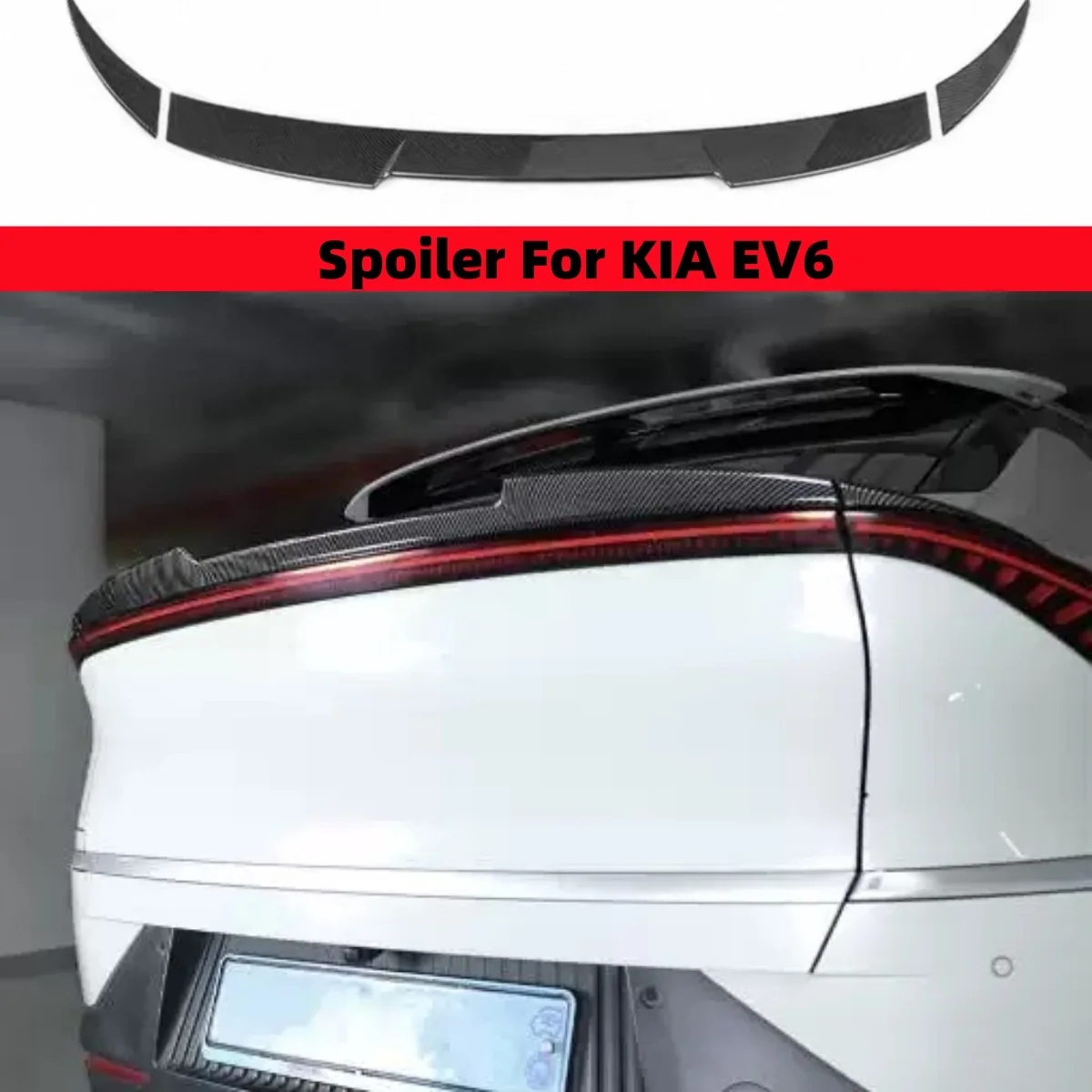 For KIA EV6 2023 2024 2025 2026 EV6gt ABS Car Styling Accessories Exterior Sticker Sport Tail Wing Plate Fixed Wind Rear Spoiler