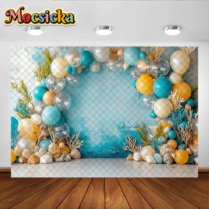 Mocsicka การถ่ายภาพพื้นหลังเด็ก 1st Birthday Party เค้ก Smash Baby Shower ภาพตกแต่งฉากหลัง Photo Studio Props