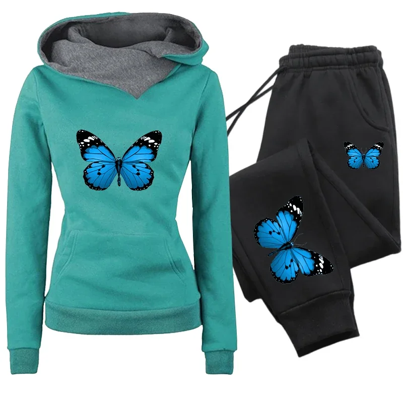 Herbst-Winter-Mode Sportbekleidung Damen-Trainingsanzug Bedruckter Lässiger Hoodie Sweatshirts Outdoor-Qualitäts-Sport-Jogging-Bekleidung – Detail 3
