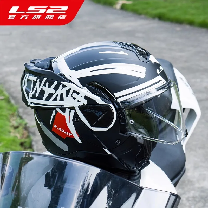 

Original LS2 FF910 ADVANT II Flip up Motorcycle Modular Helmet Double Visor ECE Full Face Motocross Helmets