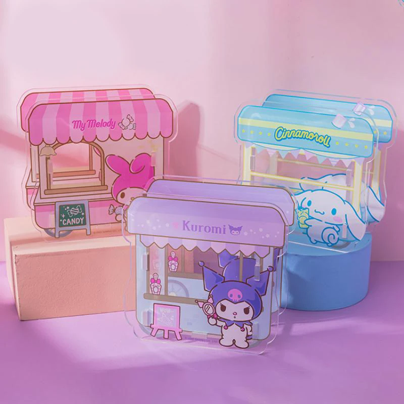 

Sanrio Family Image Cartoon Diy Assembled Pen Holder Kuromi Hellokitty Mymelody Desk Ornaments Decorative Storage Box Stationery