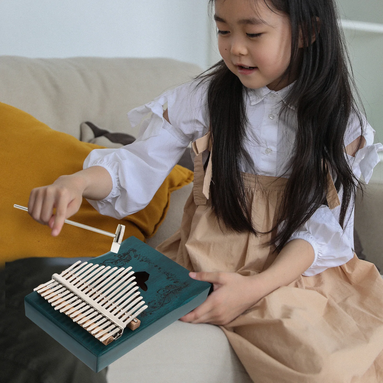 

Kids Musical Instruments Thumb Finger Piano Gift Blue Portable Kalimba 17 Keys Child