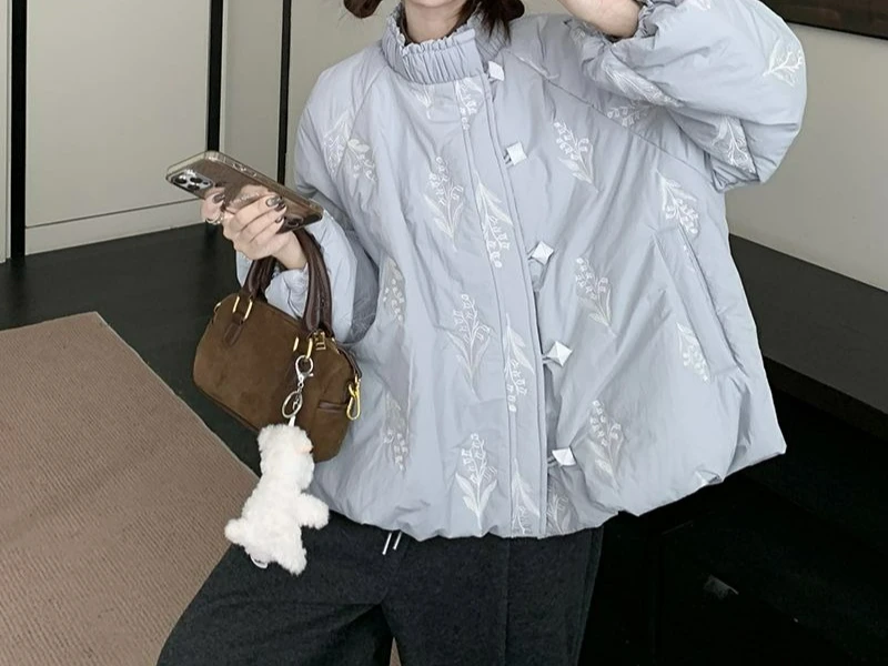 Sweet Single Breasted Cotton Jacket for Women in Winter 2025 New High-end and Thickened Warm Cotton Jacket