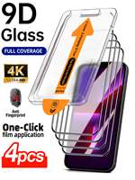 4Pcs HD Tempered Glass Screen Protectors Compatible With IPhone 17ProMax/16 ProMax/16 Plus/16E/15 ProMax/14/13/12/11series