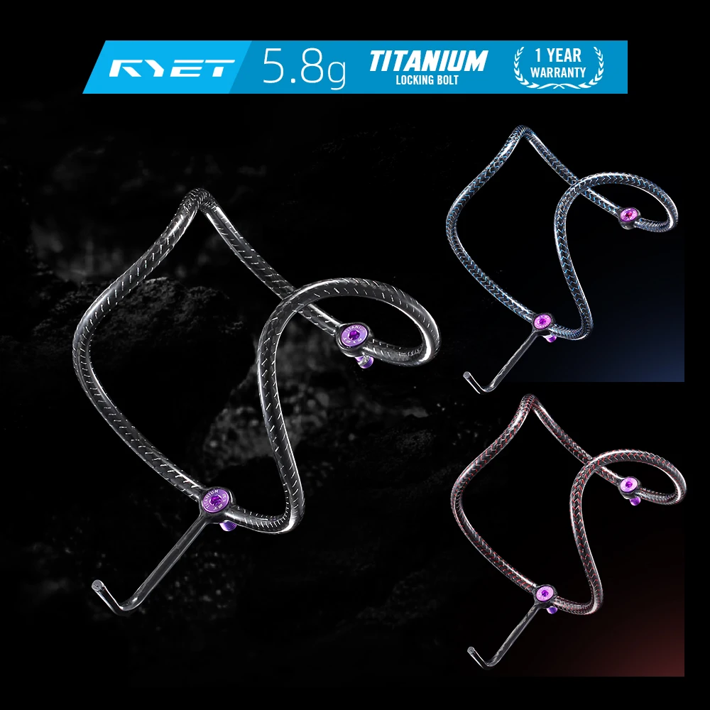 

RYET Handcrafted Raw Carbon Bottle Cage, 5.8/8.2g Ultralight High-Modulus HM Carbon Fiber with Titanium Bolt for Road MTB Bike