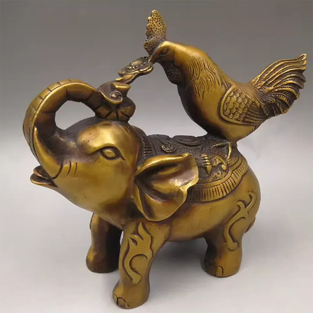 

Pure copper elephant copper auspicious (chicken elephant) Ruyi home tabletop decoration ornaments