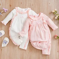 Newborn Clothing Solid Color Casual Comfortable Soft Cotton 0-18 Boys And Girls Spring And Autumn Long Sleeved Baby Jumpsuit