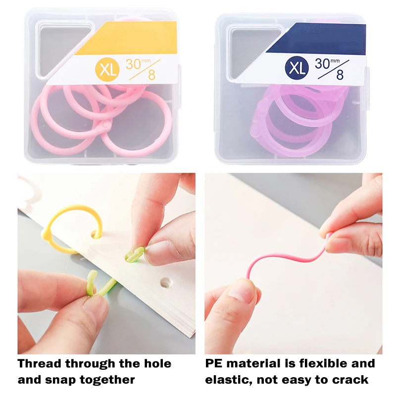 Loose Leaf Binder Rings Colorful Paper Notebook Rings Keychain Ring For Cards Paper Notebook