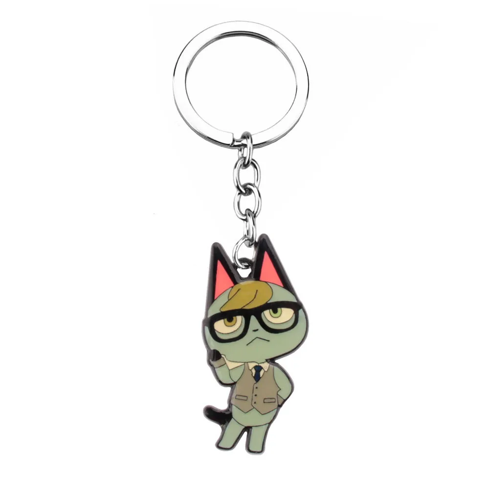 Anime Animal Crossing Enamel Keychain for Men Women Cartoon Charactor New Horizons Pendant Key Ring Fans Car Bag Decor Jewelry