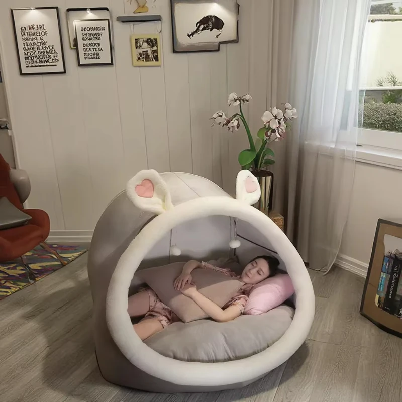 

Best-Selling Luxury Fashionable PP Cotton Portable Bed Removable Warm Super Soft Rectangle Bed for Large Dogs Humans Winter