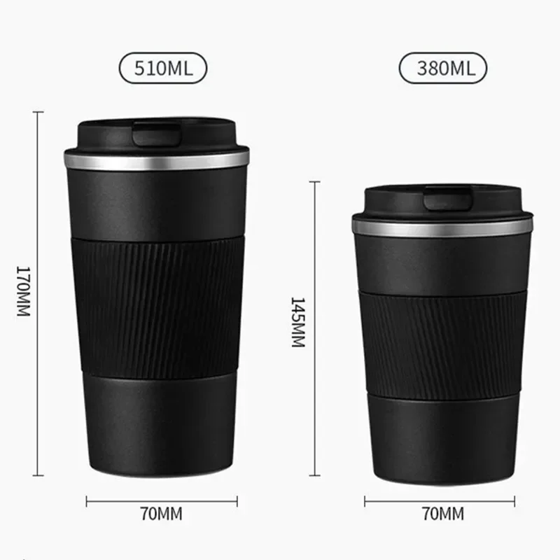 380ml 510ml Stainless Steel Coffee Cup Thermal Mug Garrafa Termica Cafe Copo Termico Caneca Non-slip Travel Car Insulated Bottle