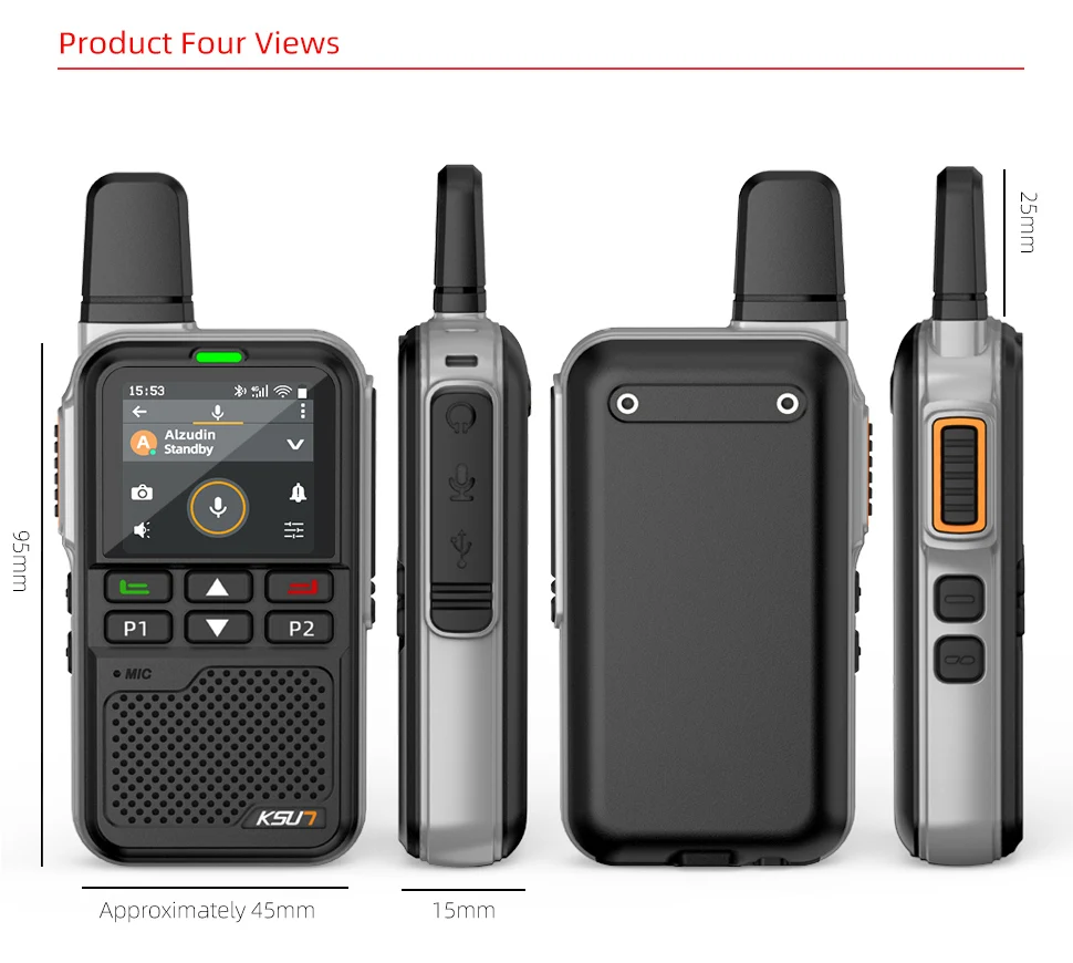 راديو واي فاي عالمي 4G مزود بتقنية البلوتوث وراديو اتجاهين طويل المدى لمسافات محدودة جهاز اتصال لاسلكي متوافق مع تطبيق Zello KSUN ZL38