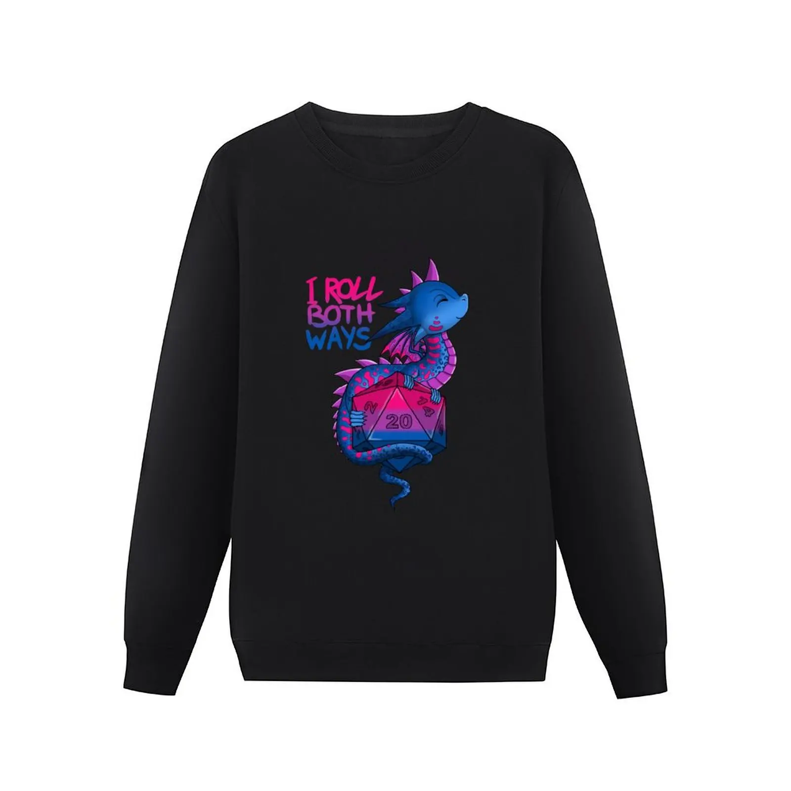 Bi Pride Flag Dragon with D20 Pullover Hoodie korean autumn clothes tracksuit mens clothes sweatshirts for men