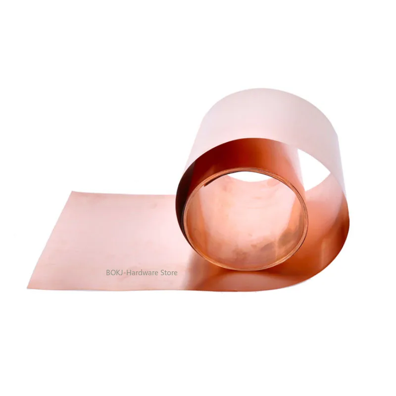 1M Purple Copper Sheet Roll 0.15-1mm Thickness Pure Conductive Copper Plate for Electronic Equipments Width 5-300mm