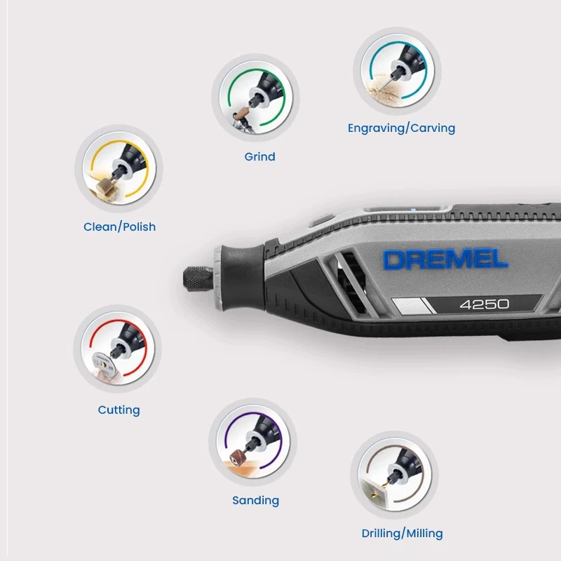 DREMEL 4250 175W elektryczny młynek 5000-35000 obr/min narzędzie obrotowe ze zmienną prędkością 50 szt. Narzędzia wielofunkcyjne akcesoria do