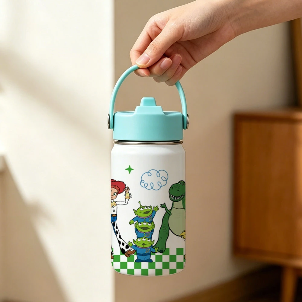 1pc 12oz Disney Toy Story Characters Stainless Steel Tumbler with Carry Handle Portable Cup for Outdoor Sports Travel Home - view 3