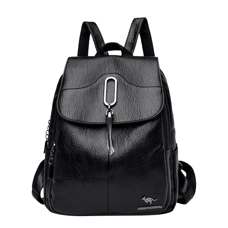 

Fashion Women Travel Backpack High Quality Soft Leather Shopping Backpack Large Capacity Female Daypack Backpack SAC