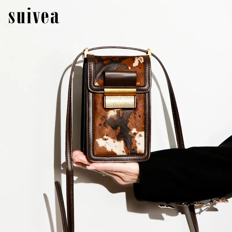 

fashionable and versatile slanted vertical square mini women's bag autumn and winter retro and chic horsehair mobile phone bag