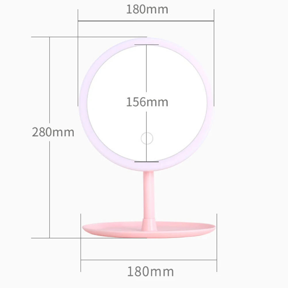 

Charging LED Makeup Mirror Adjustable Tabletop Mirrors Magnifying Glass Metal ABS Bright LED Light Simulates Daylight