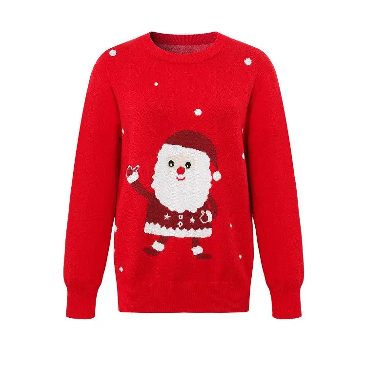 

Cisas Ugly Sweater Couple Cross-border Loose Fit Long Sve Cartoon Pattern Knitted Pullover Acrylic Fiber Autumn Winter