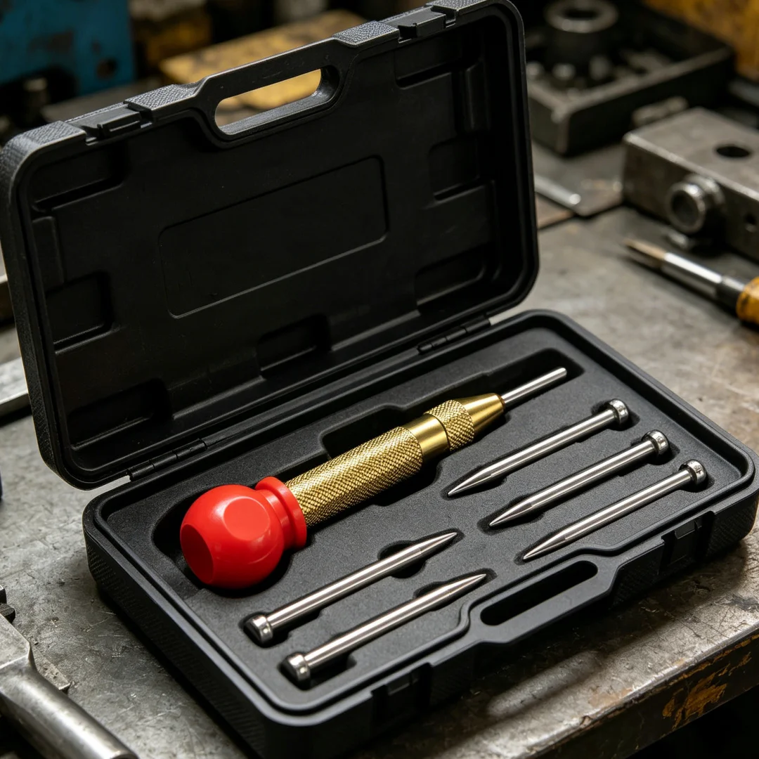 

A Set of Spring-loaded Automatic Centre Punches, Suitable for Precise Pre-drilling Marks on Metal, Wood and Plastic, Making Them