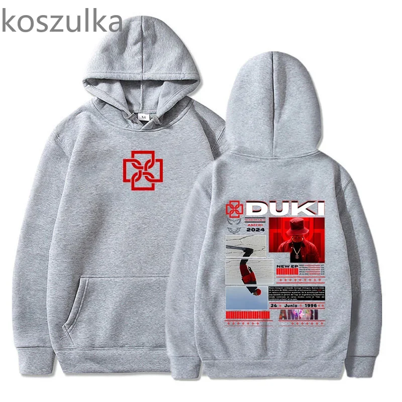 Duki Ameri World Tour 2025 Hoodie Unisex Fans Print Sweatshirts Long Sleeve Autumn Winter Fleece Unisex Streetwear Hip Hop Tops