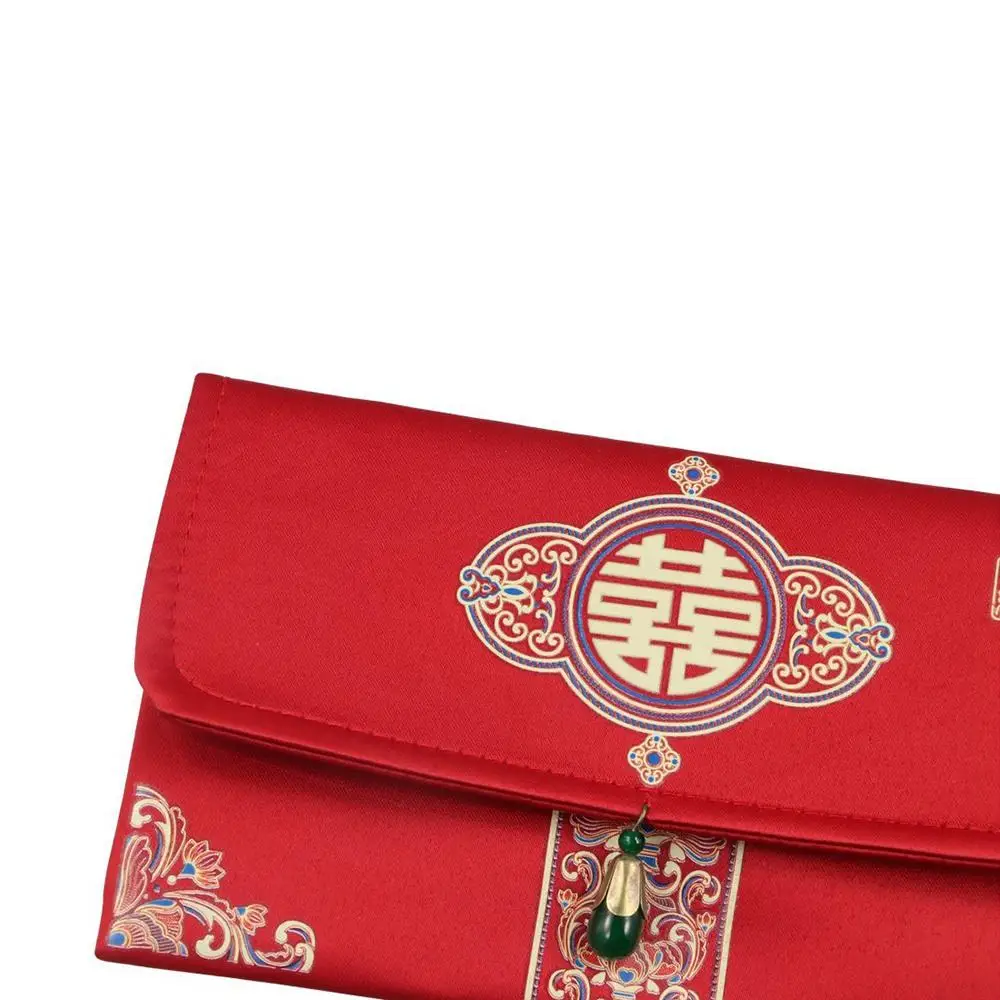 Multiple Patterns 2024 Money Pocket Tassel Design Best Wishes Brocade Red Envelope Embroidery New Year's Blessing Bag