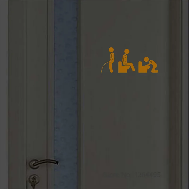 Personalized Bathroom Door Sticker Glow in the Dark Wall Sticker Home Decor Vinyl Decals DIY Decoration Luminous Toilet Stickers