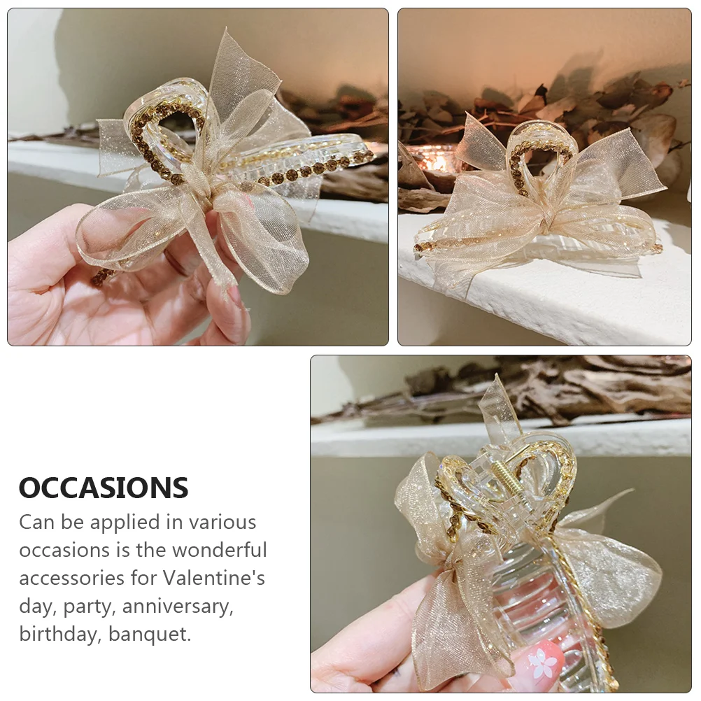 

2 Pcs Hair Accessory Clips Zinc Alloy Butterfly Bow Durable Daily Wear Accessories Women Party Elegant Hair Clips Gifts
