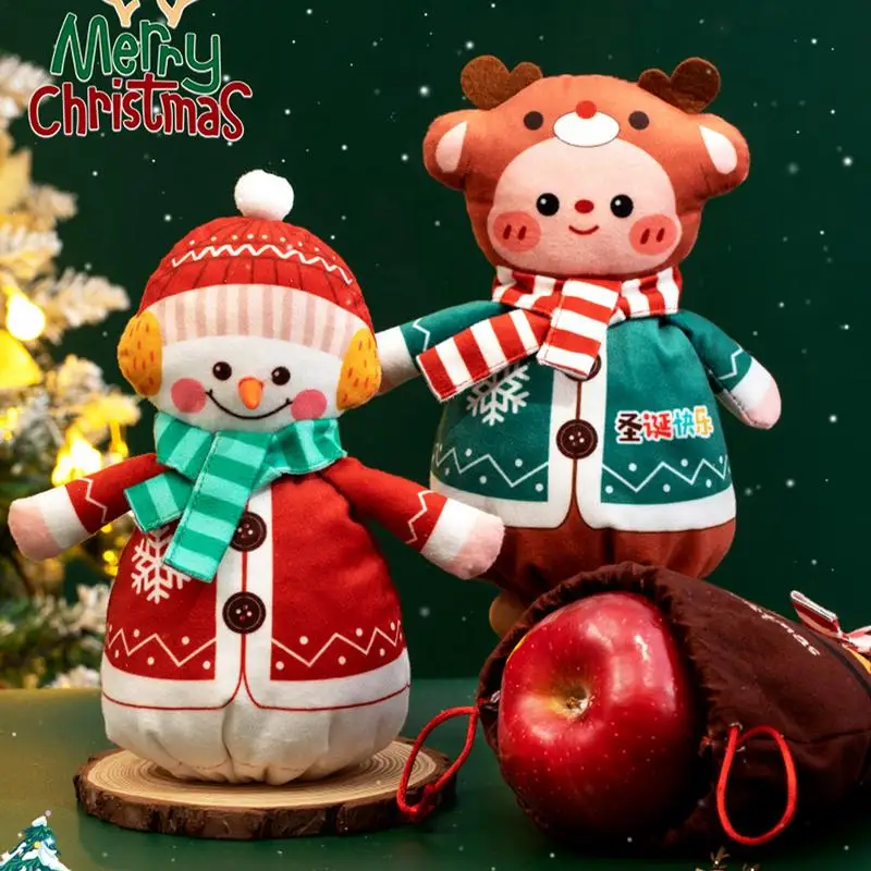 Christmas Tree Party Present Boxes Soft And Comfortable Candy Bag Elk Snowman Santa Present Bags Party Favors Bags Handheld