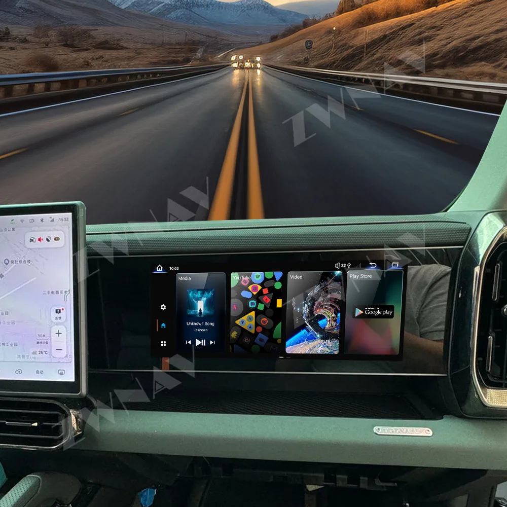 ZWNAV 12.3 Inch Carplay for Jetour Traveler/Shanhai T2 Co-pilot Entertainment Screen Car GPS Navigation Multimedia Video Player