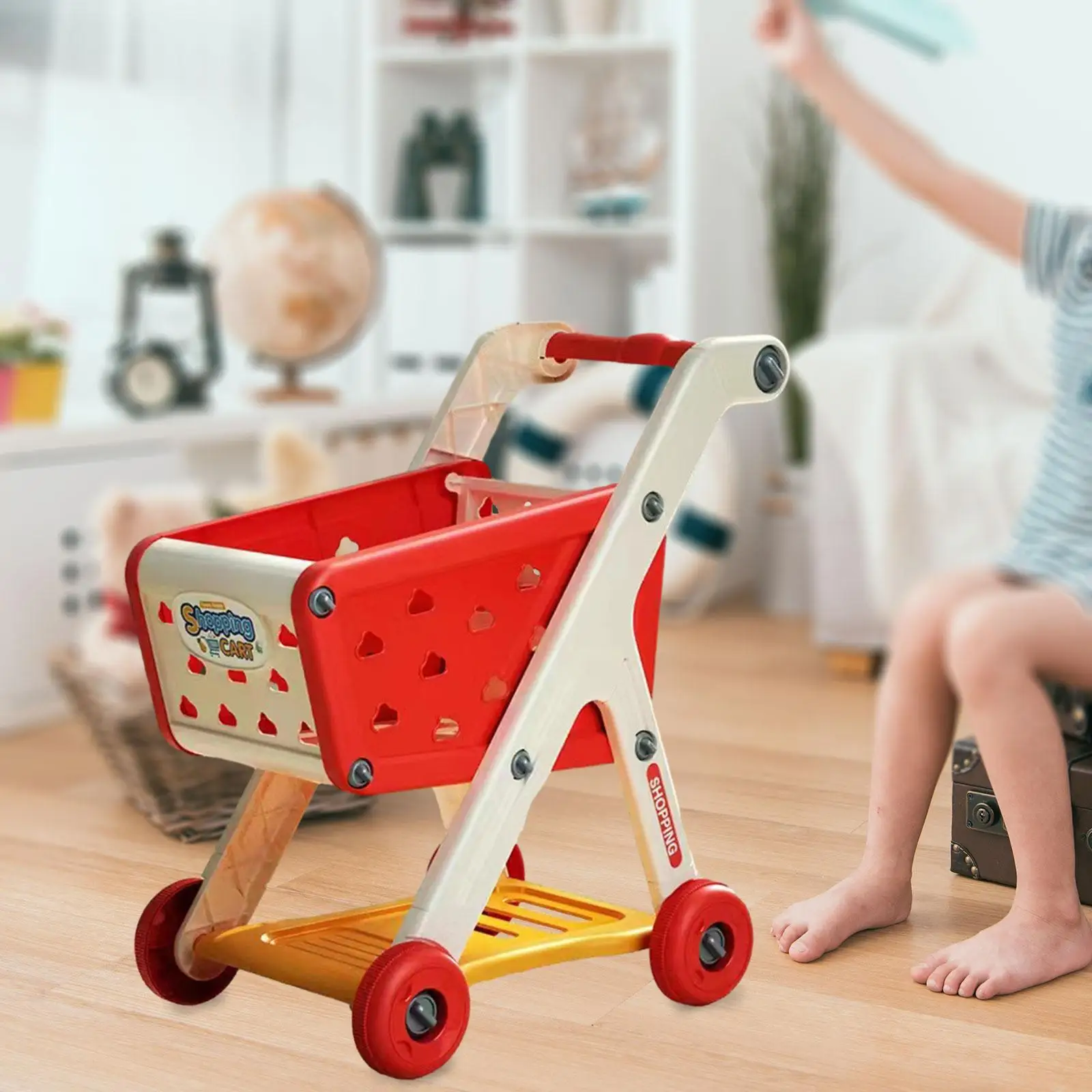 Mini caddie de supermarché de luxe, jouet de chariot à main, caddies d'épicerie, jouets créatifs préscolaires pour bébés de 3 ans et plus