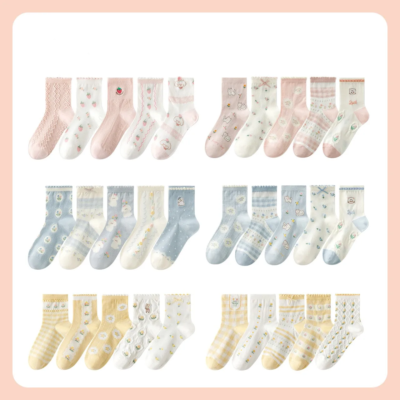 

New Japanese and Korean sports socks short tube cartoon cute girl socks cotton breathable fashion invisible socks design sense