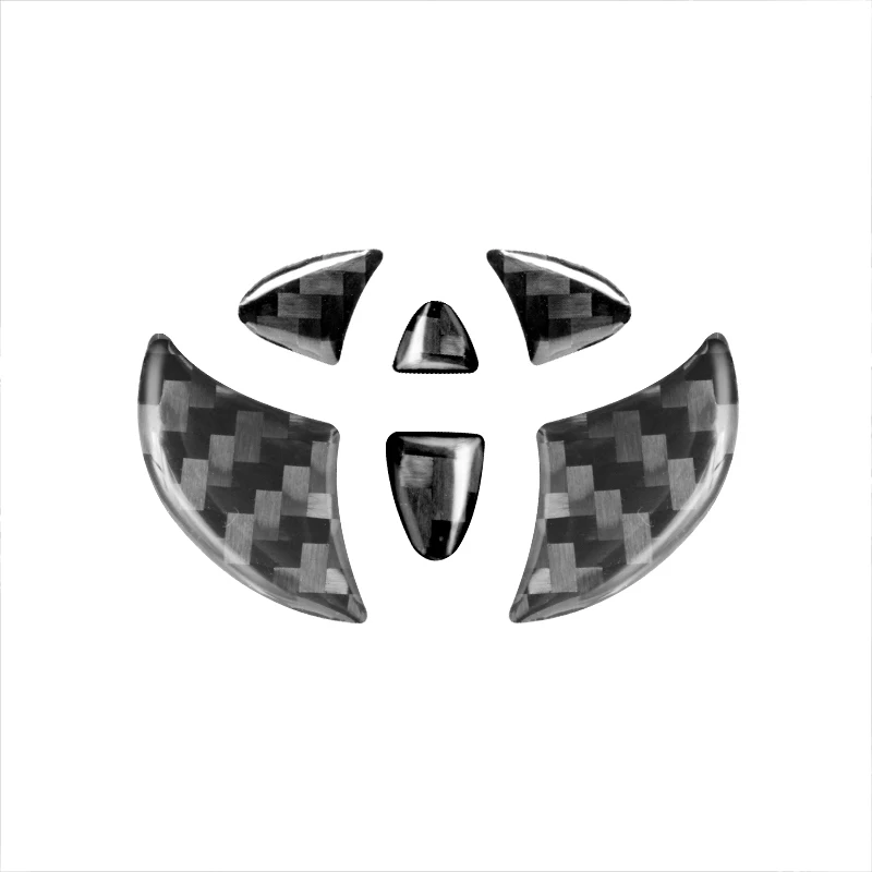 1 قطعة ألياف الكربون عجلة توجيه سيارة شعار شارة ملصقات لتويوتا كورولا كامري يارس Rav4 CHR أفينسيس أوريس اكسسوارات السيارات