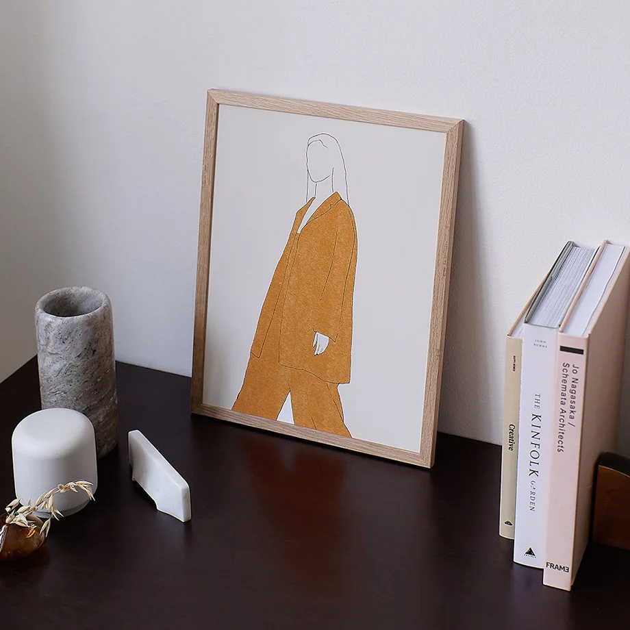 مجردة هندسية ورقة زهرية الجنكه بيلوبا الرسم على لوحات القماش الجدارية الشمال الملصقات وطباعة جدار صور لغرفة المعيشة ديكور #3