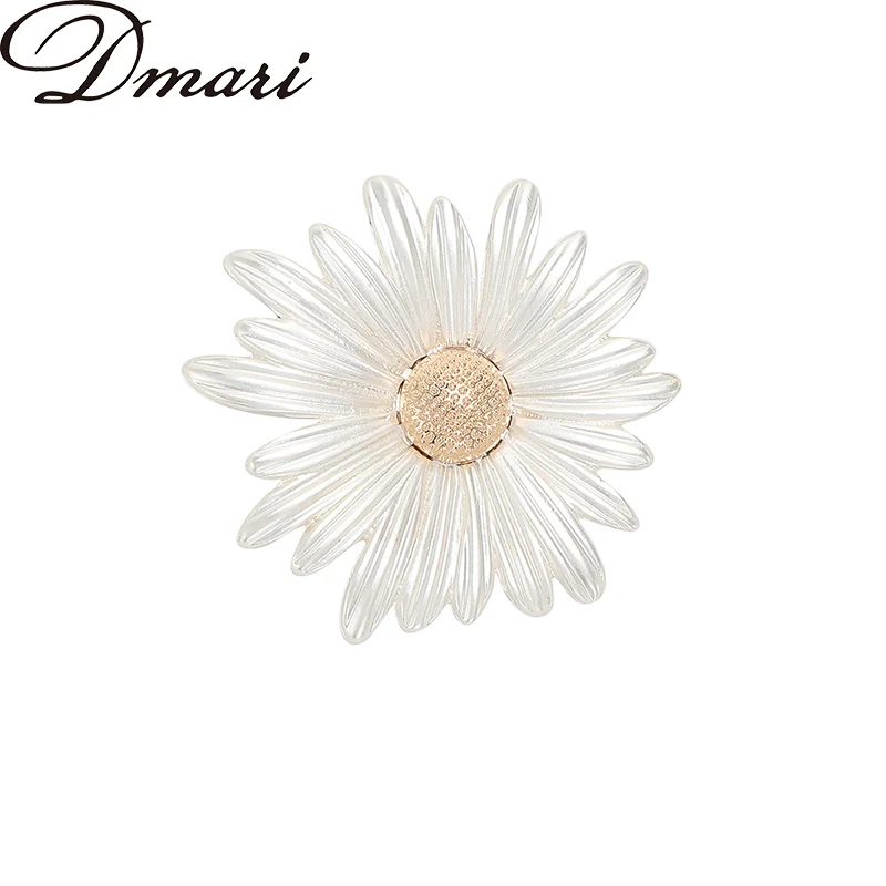 Dmari Women Brooches Enamel Lapel Pins Snow Chrysanthemum Badge Luxury Jewelry Accessories For Clothing