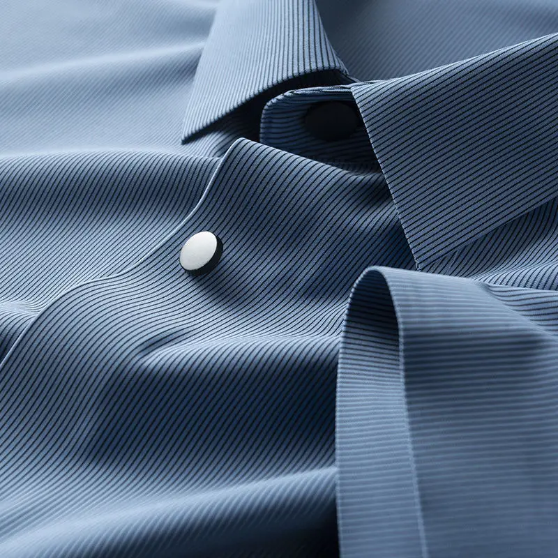 Рубашка мужская приталенная, деловая Роскошная быстросохнущая, с длинными рукавами, с изображением льда и ломтиков, лето