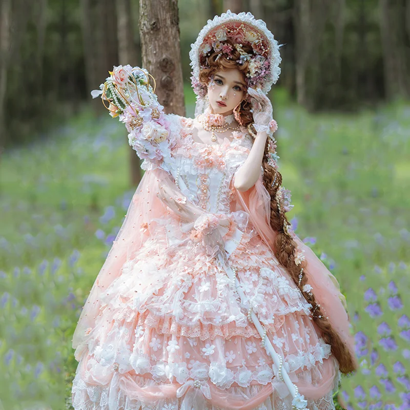 Japanese Girls Tea Party Lolita Dress Harajuku Palace Oil Painting Vintage Lolita Princess Jsk Dresses Women Bow Lace-up Dress