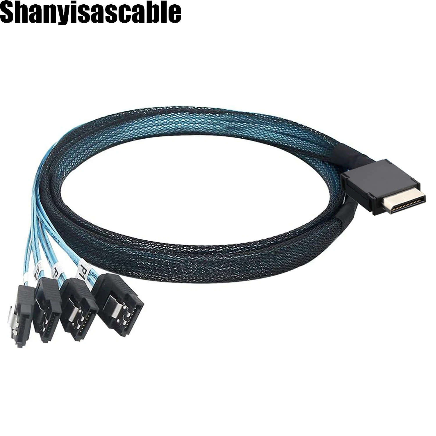 0.5M OcuLink PCIe PCI-Express SFF-8611 4i to 4X SATA 7P female straight SSD Data Active Cable