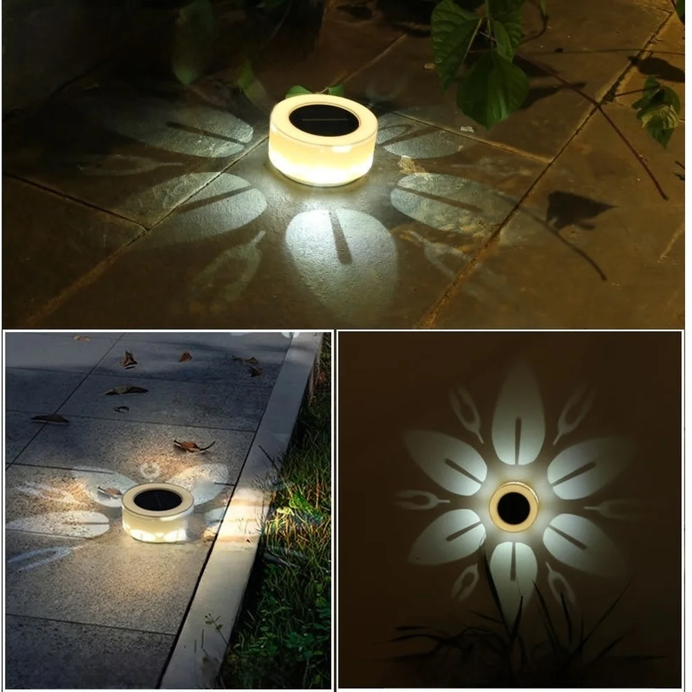 for solar Garden Wall Light with Floral Pattern Projection for Courtyard Patio Decorative Warm LED Lighting for