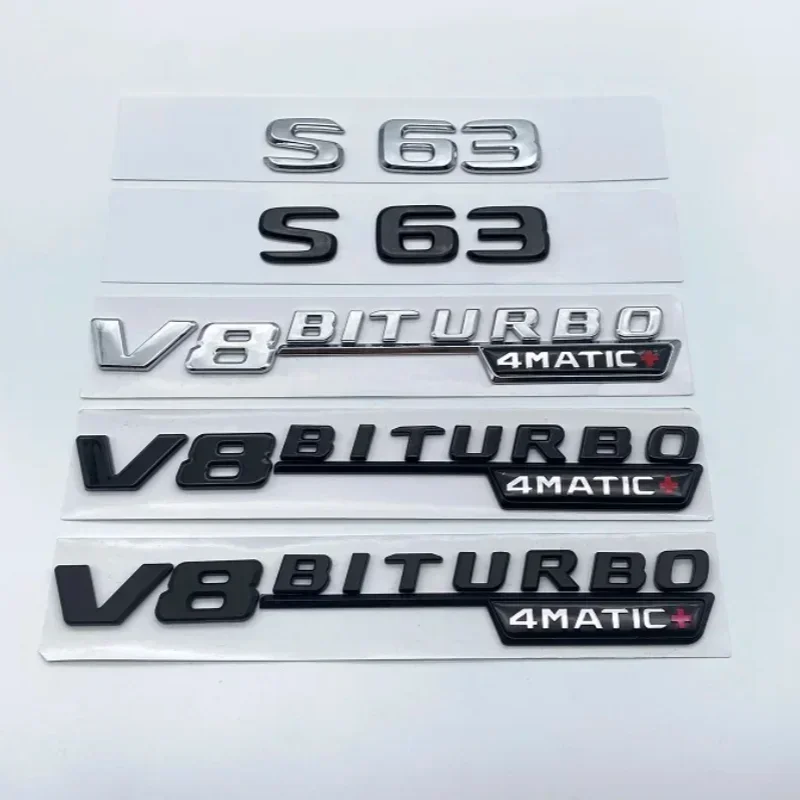 3D Letters S63 S65 V12 Biturbo V8Biturbo 4matic+ ABS Emblem for Mercedes Benz W222 W223 Car Fender Trunk Logo Sticker