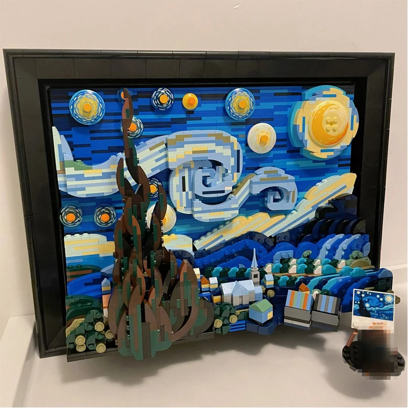 Ideas MOC 21333 World Masterpiece Vincent van Gogh The Starry Night Model 2316PCS Building Blocks Brick Puzzle Toys for Kid Gift