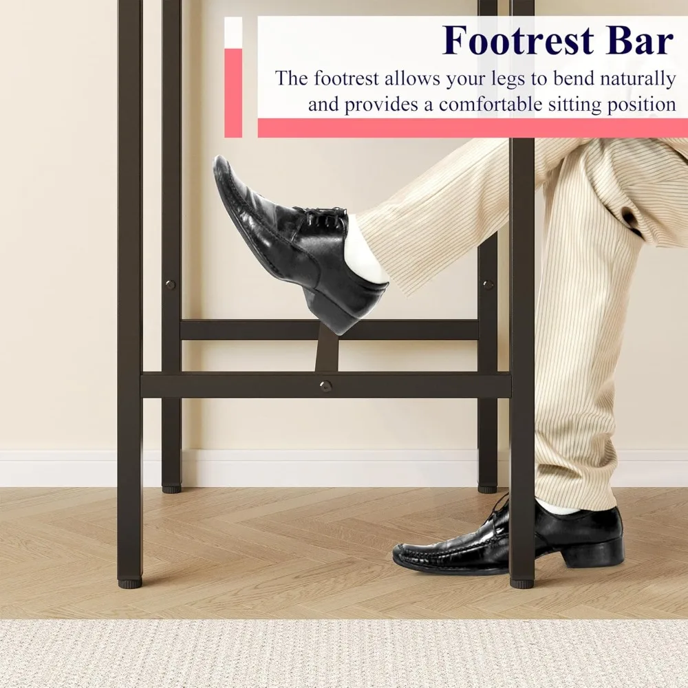 طاولة بار مربعة بإطار معدني صناعي للمساحات الصغيرة، سطح مرتفع، 23.6 × 23.6 × 36.9 بوصة، سهلة التجميع