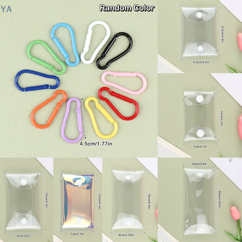 【YA】Mini Anime Doll Display Bag Transparent Coin Purse Keychain Pendant Square Pouch Organizer Key Lipstick Earphone Storage Bag
