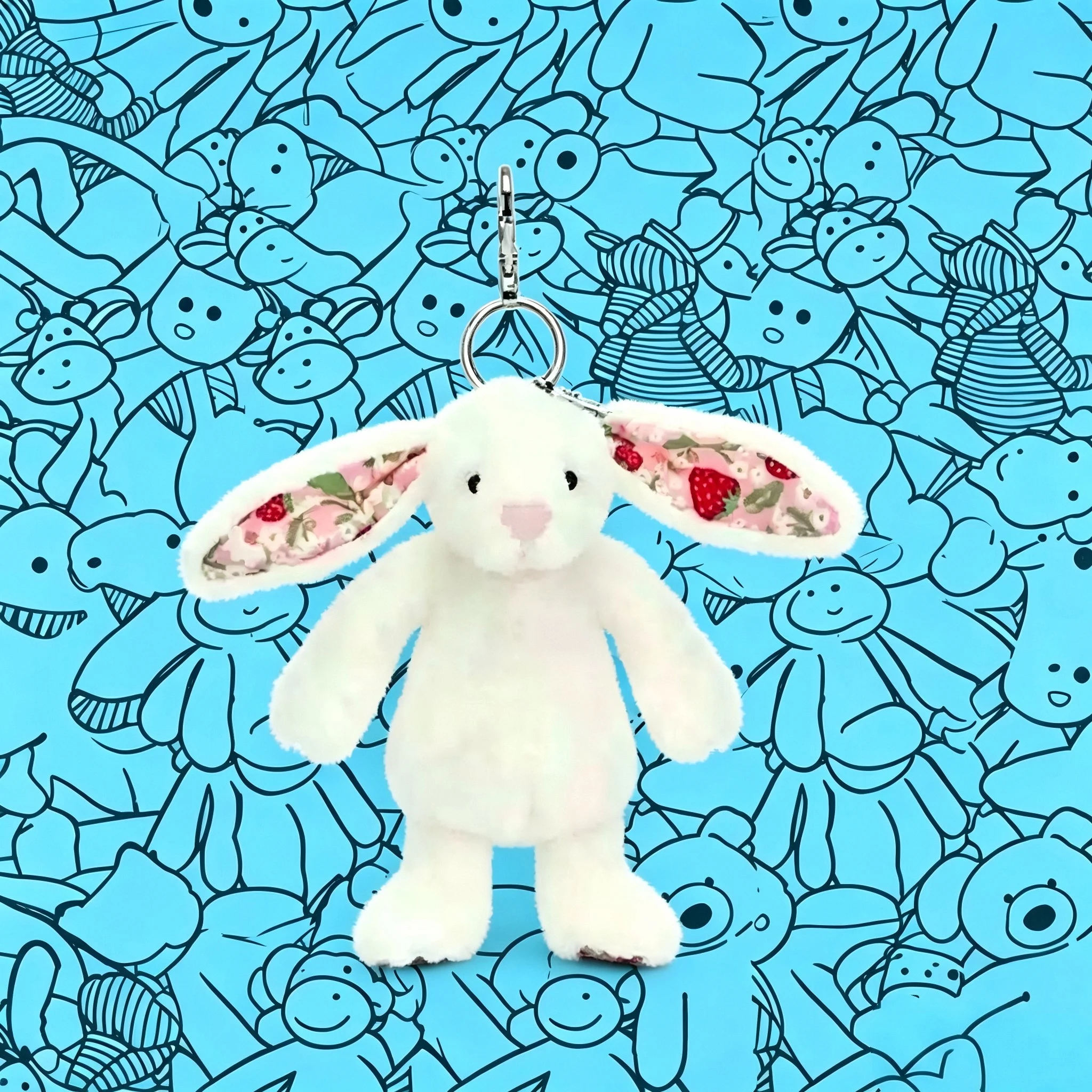 

JC New Cotton candy, cherry, tea bag, peanut, dragon, crepe, croissant, capybara bag, keychain, and hanging orname