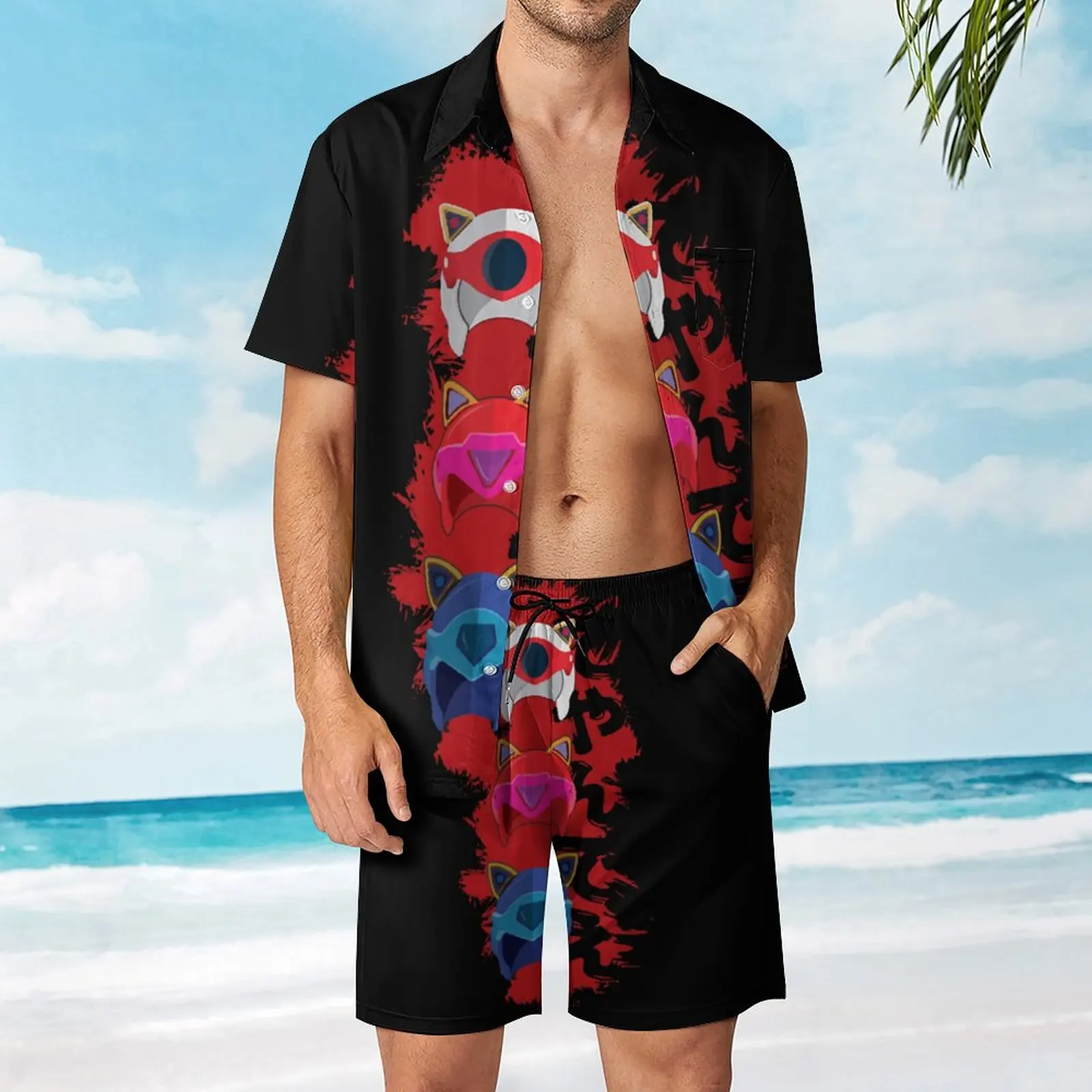 Men's Beach Suit Samurai Pizza Cats Essential for 2 Pieces Pantdress  High Grade  Shopping Top Quality