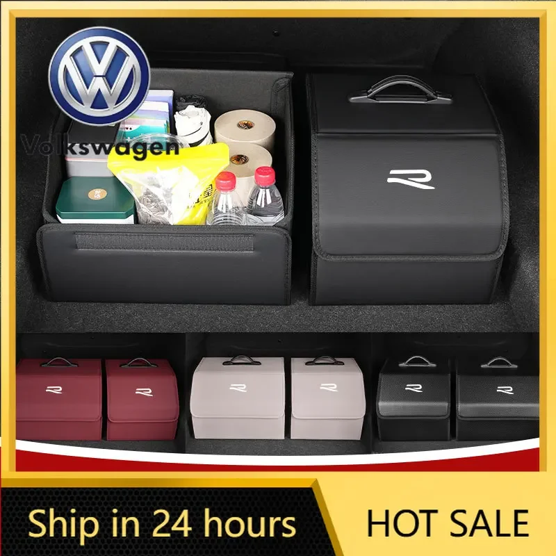 

2026 Hot For Volkswagen VW Car Trunk Storage Box Foldable Large Capacity Trunk Organiser Golf 4 5 6 7 GTI Tiguan Passat B5 B6 B7