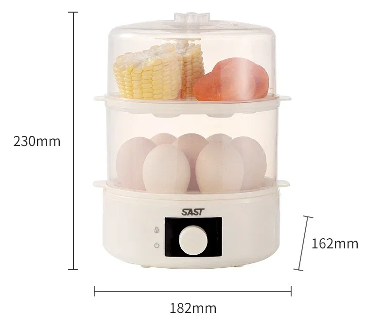 Egg Steamer 1PC Boiled Eggs Auto Power Off Double Layer Multifunction Mini Breakfast Machine Steam Corn Home Gifts