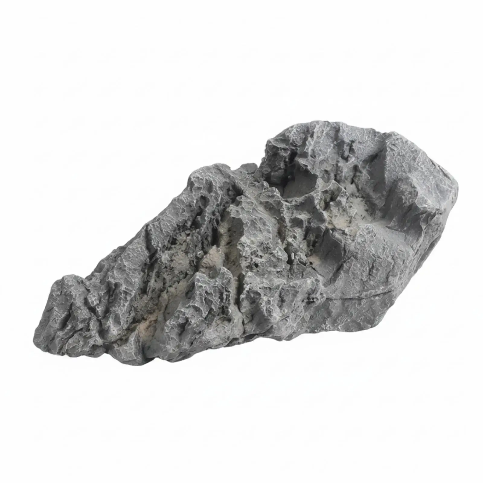 Plastic Fake Rock for Landscape Design Lightweight Simulated Stone Gray Weathered Texture for Yard Flower Bed Water Feature Prop
