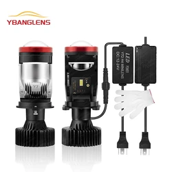 Y7 Y7D Y7S Bi LED H4 Car Headlight Bulbs Mini Projector Lens 30000LM 120W Canbus 6000K or Triple Color H4 Light Spotlight Hi/Low
